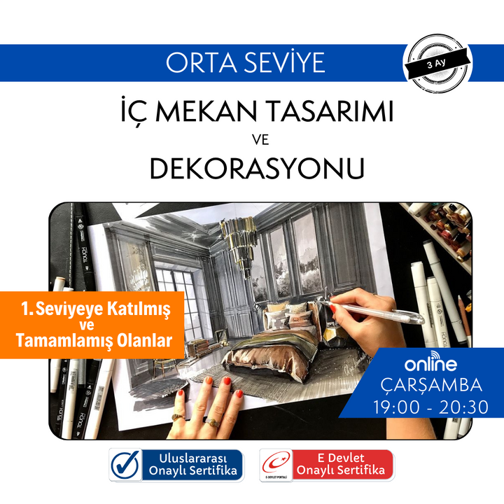 İç Mekan Tasarımı ve Dekorasyonu  (Orta Seviye)