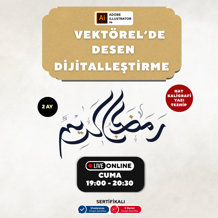 Calligraphy, Writing, Illumination, Pattern Digitization in Vector (Online)