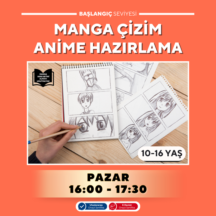 Manga Drawing and Anime Preparation (10-16 Years Old) - Face to Face