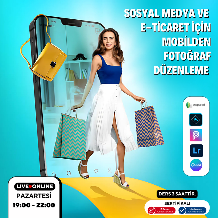 Sosyal medya ve e-ticaret için mobilden fotoğraf düzenleme  -Online