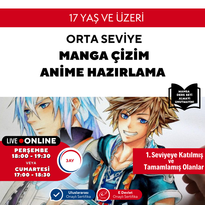 Manga Drawing and Anime Preparation (Intermediate Level) (Ages 17 and Adults)