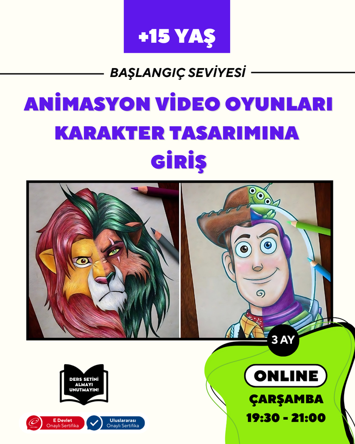 Introduction to Animation Character Design (15+ years old)