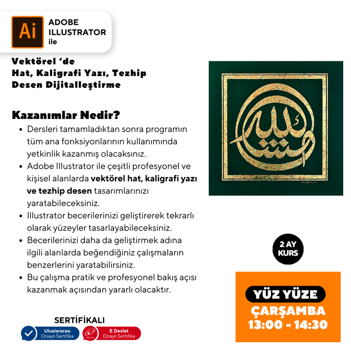 Calligraphy, Writing, Illumination, Pattern Digitization in Vektorel