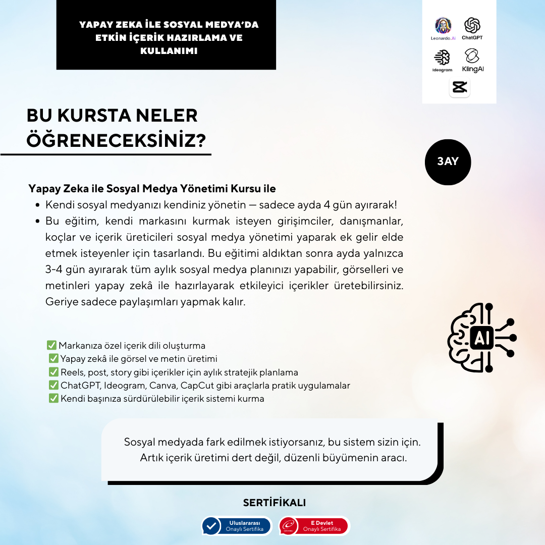 Preparing and Using Effective Content on Social Media with Artificial Intelligence (online) 