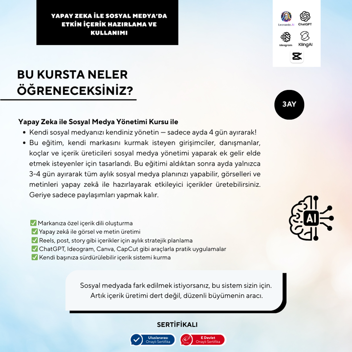 Preparing and Using Effective Content on Social Media with Artificial Intelligence (online) 