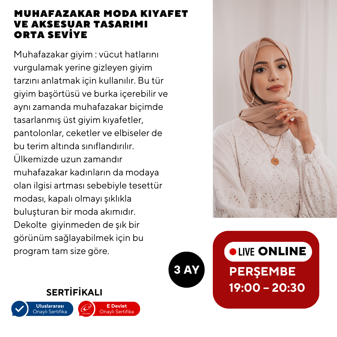 Modest Fashion Clothing and Accessory Design - Intermediate Level