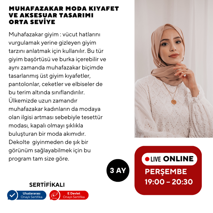 Modest Fashion Clothing and Accessory Design - Intermediate Level