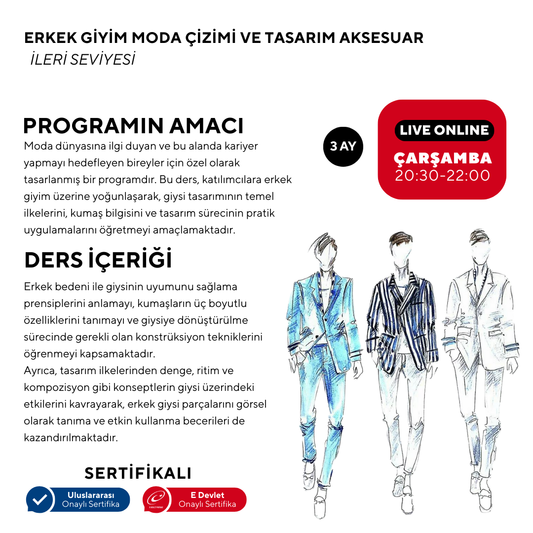 Men's Clothing Fashion Drawing and Design Accessories - Advanced Level 