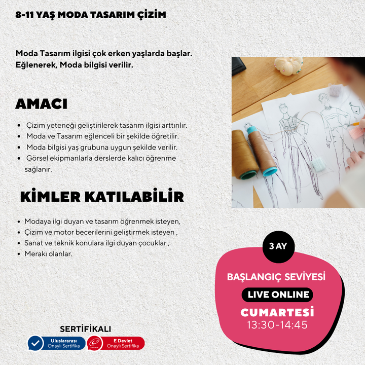 8-11 Year Old Fashion Design Drawing (Online)