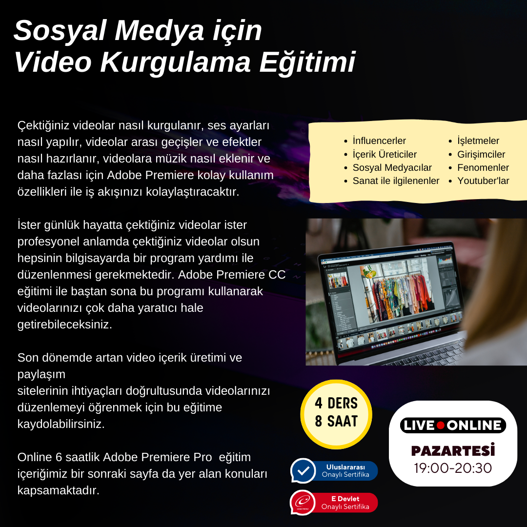 Video Editing Training Online with Adobe Premier