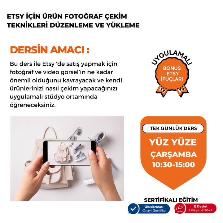 ETSY 'ye Özel Ürün Fotoğraf Çekim Teknikleri Düzenleme ve Yükleme