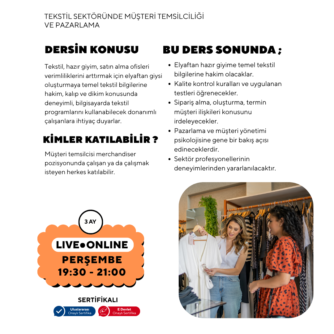 Customer Service and Marketing (Textile Industry) - Online