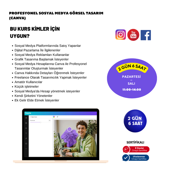 Professional Social Media Visual Design (Canva) - Face to Face