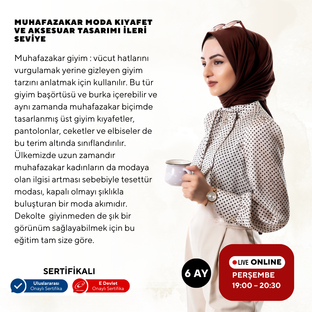 Modest Fashion Clothing and Accessory Design - Advanced Level