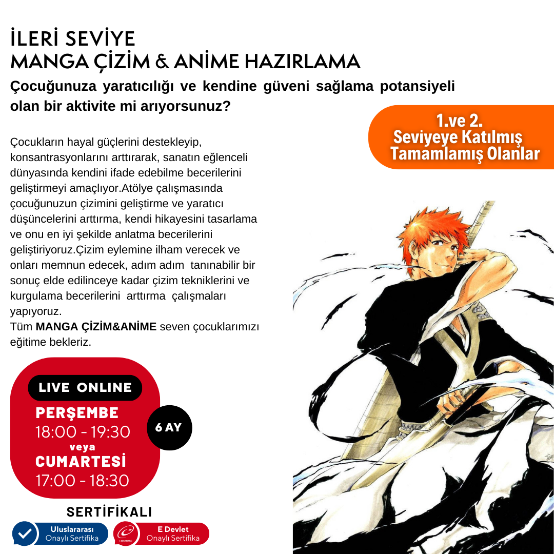 Manga Drawing and Anime Preparation (Advanced Level) (Ages 10-16) 