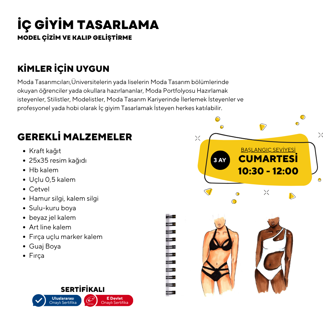 Underwear Design, Model Drawing and Pattern Development - Beginner Level