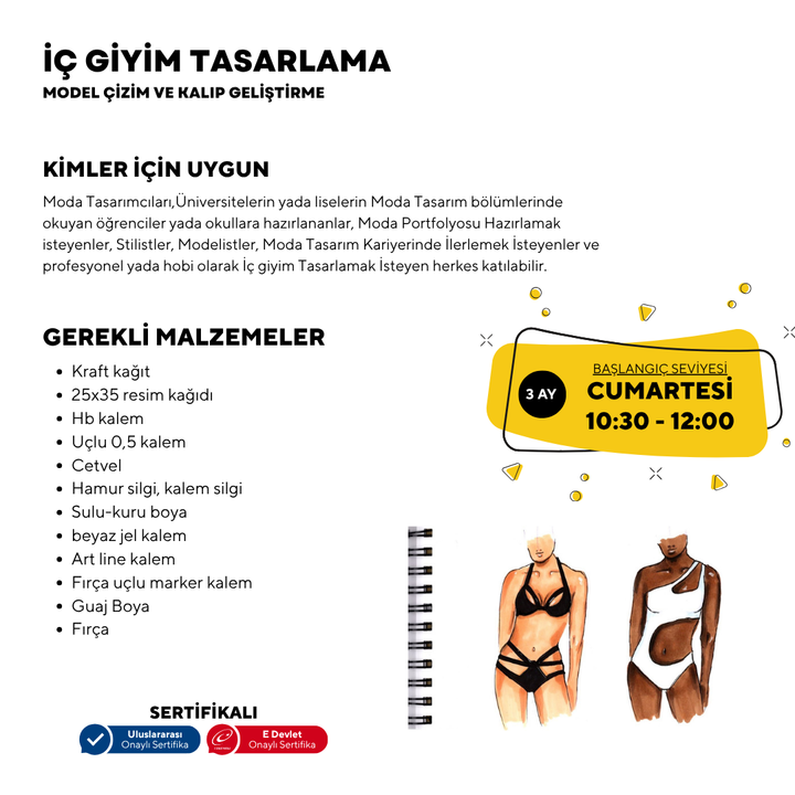 Underwear Design, Model Drawing and Pattern Development - Beginner Level