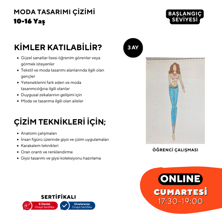 Fashion Design and Drawing (Ages 10-16)