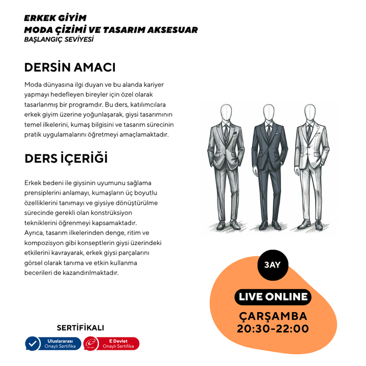 Men's Clothing Fashion Drawing and Design Accessories - Beginner level 