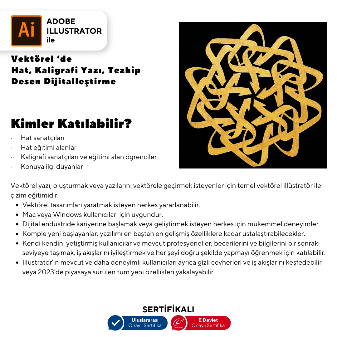 Calligraphy, Writing, Illumination, Pattern Digitization in Vektorel