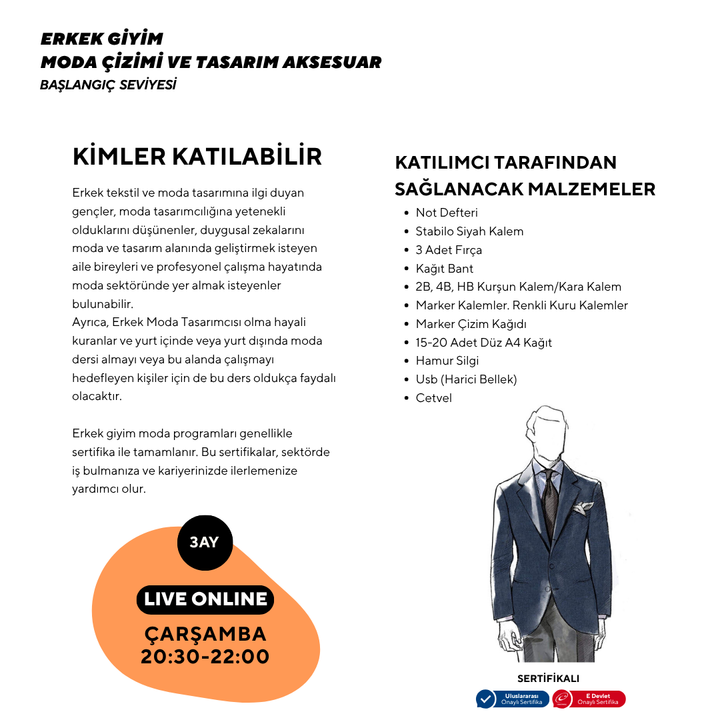 Men's Clothing Fashion Drawing and Design Accessories - Beginner level 