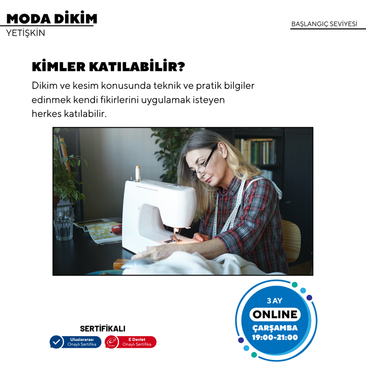 Fashion Sewing - (Beginner Level) - Online 