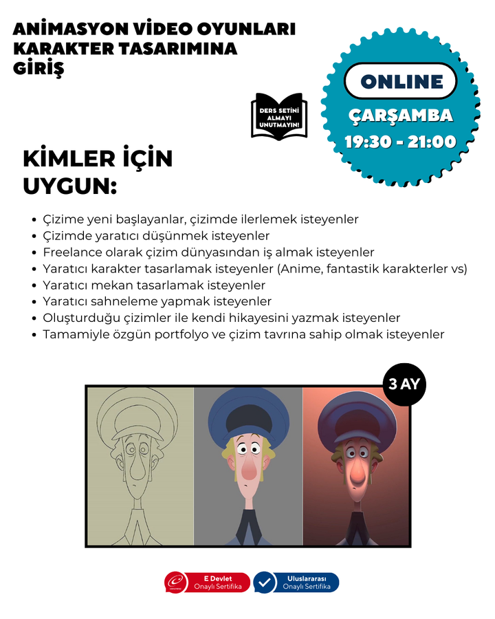 Introduction to Animation Character Design (15+ years old)