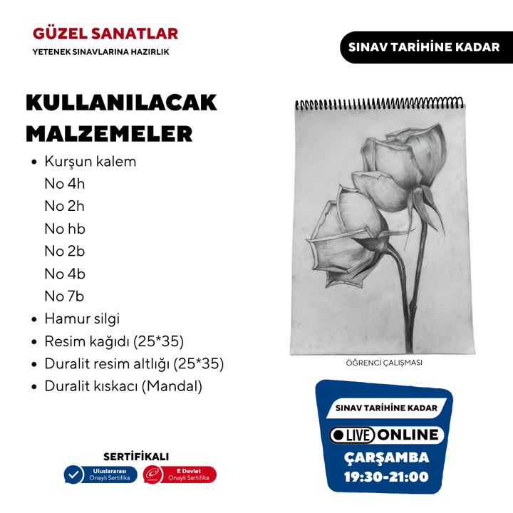 Güzel Sanat Okullarına Giriş için Yetenek Sınavlarına Hazırlık