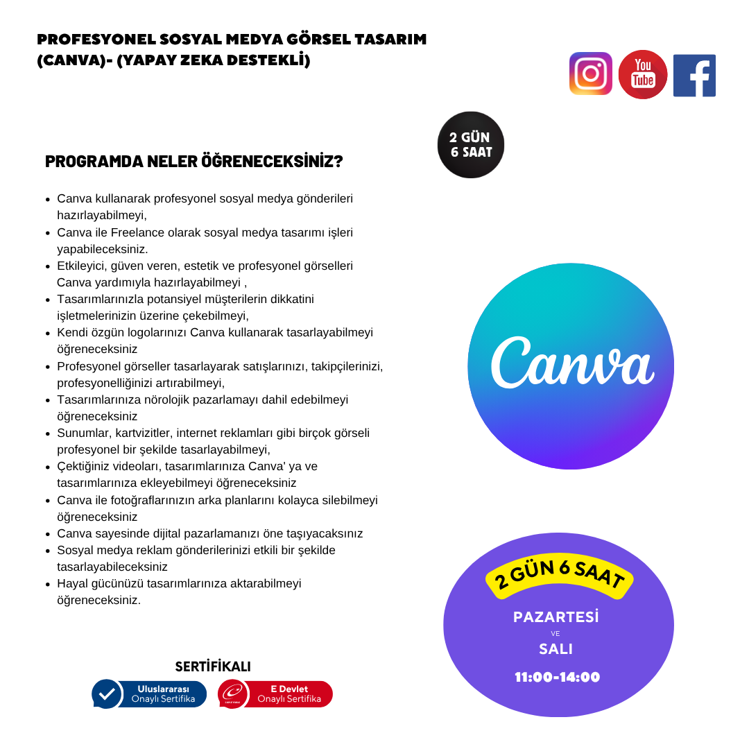 Professional Social Media Visual Design (Canva) - Face to Face