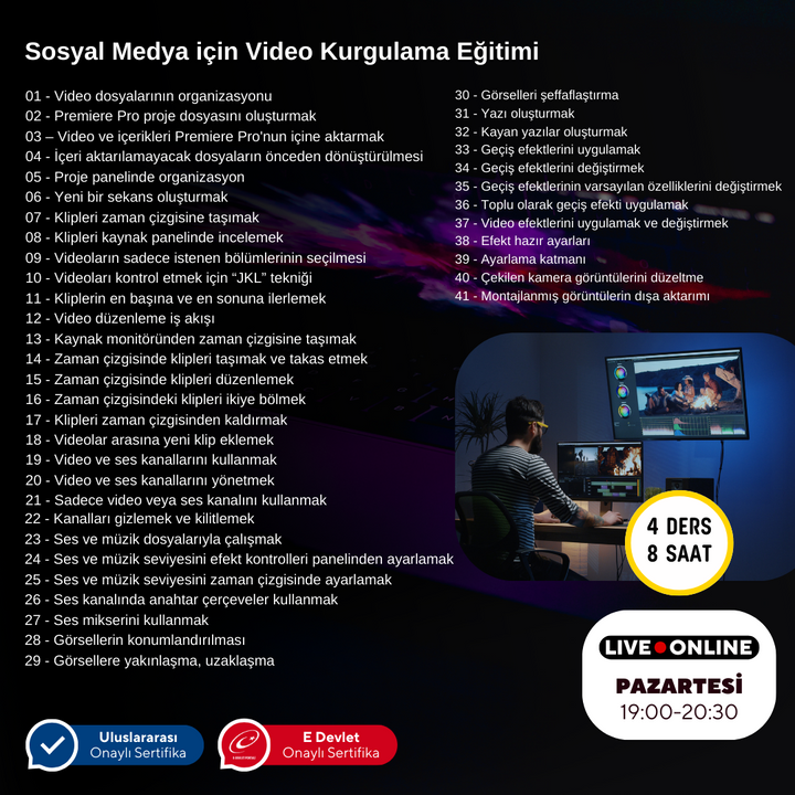 Video Editing Training Online with Adobe Premier