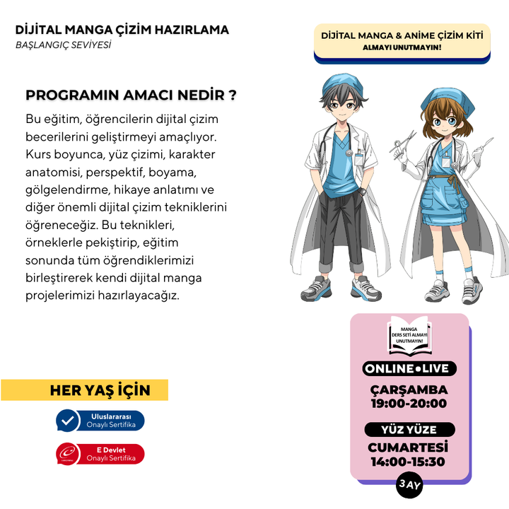Dijital Manga Çizim Hazırlama Eğitimi
