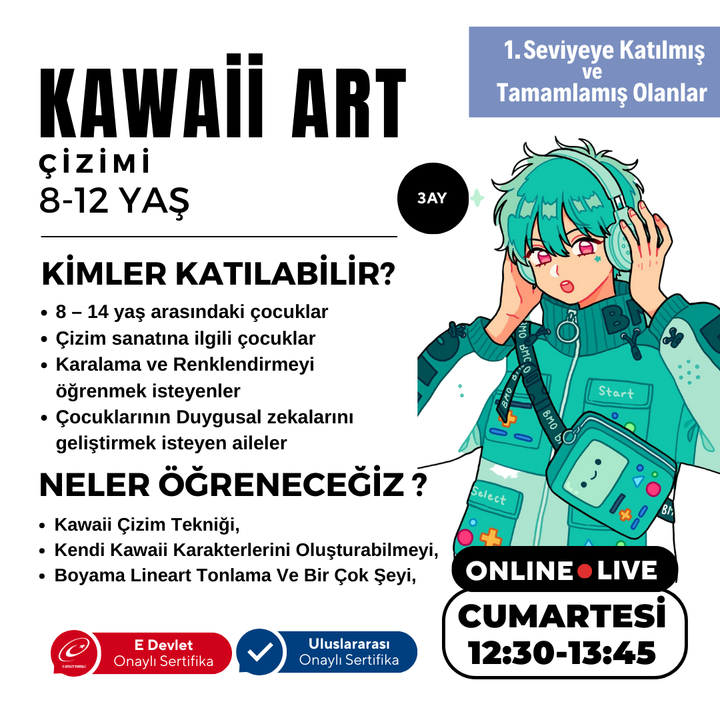 Kawaii Art Drawing Intermediate Level (8-12 Years Old)