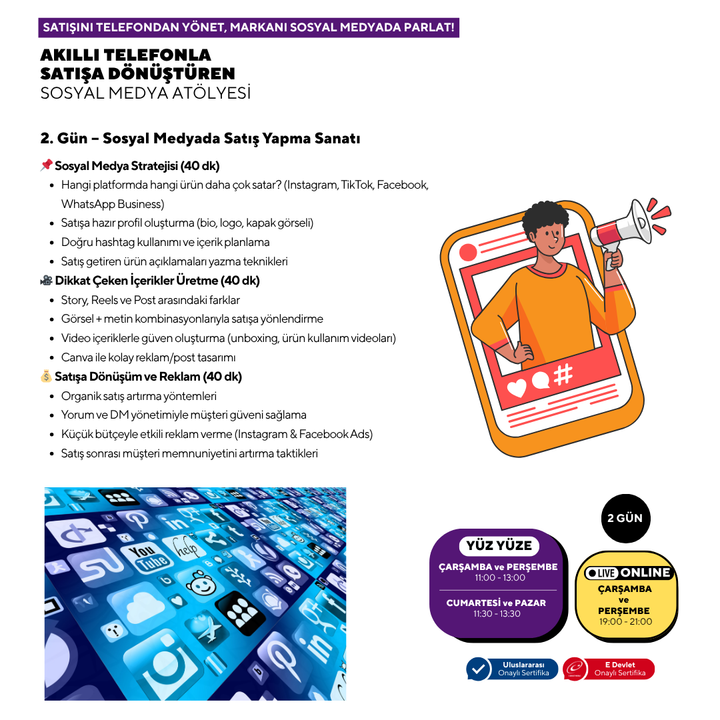 Akıllı Telefon ile Satışa Dönüştüren Sosyal Medya Atölyesi