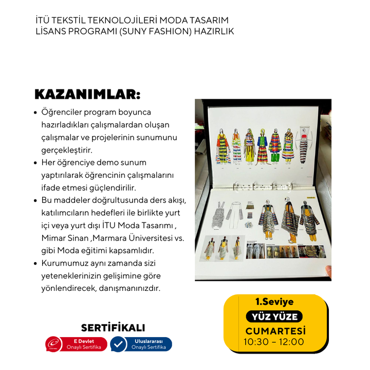 ITU Textile Technologies and Fashion Design Undergraduate Program (Suny Fashion) - Face to face