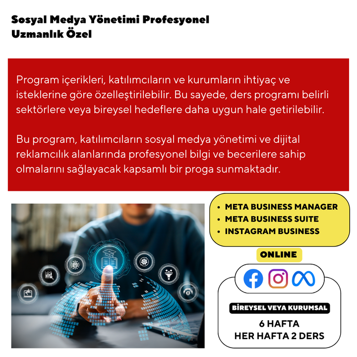 Sosyal Medya Yönetimi Profesyonel Uzmanlık Özel -Online Bire Bir
