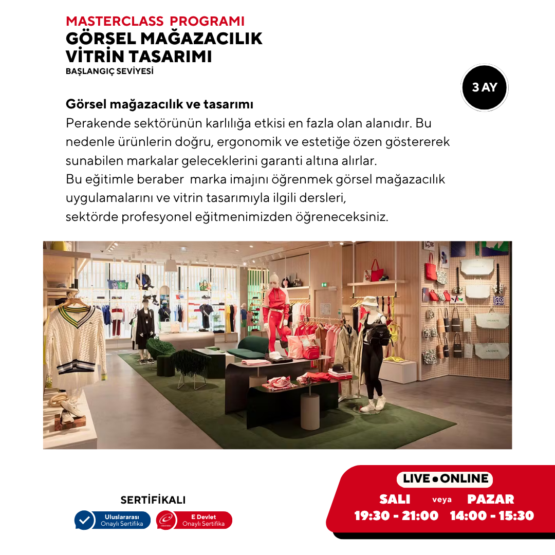 Görsel Mağazacılık ve Vitrin Tasarımı  (Masterclass Eğitim Programı)