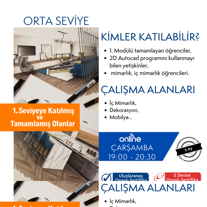 İç Mekan Tasarımı ve Dekorasyonu  (Orta Seviye)