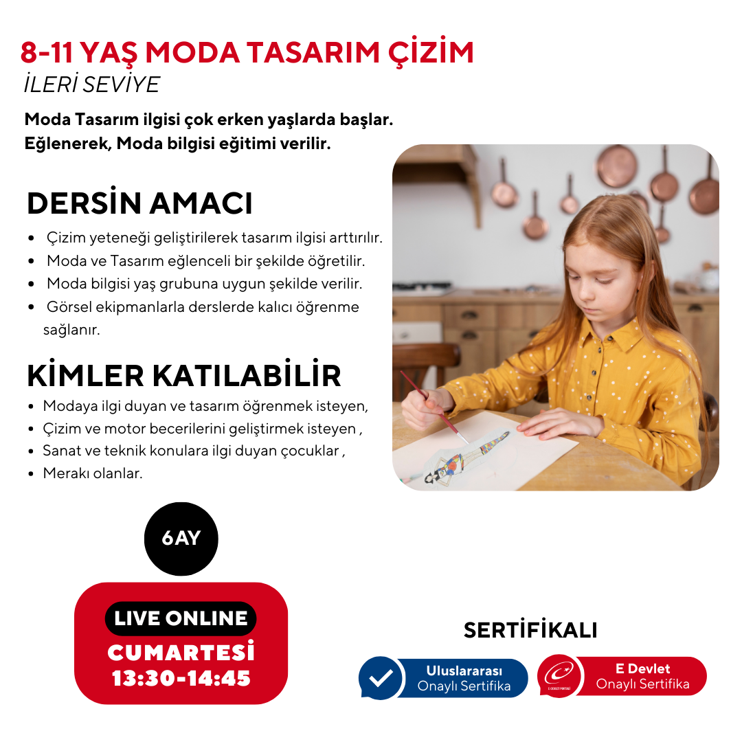 8-11 Years Old Fashion Design Advanced Drawing - (Online)