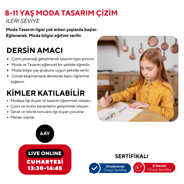 8-11 Years Old Fashion Design Advanced Drawing - (Online)