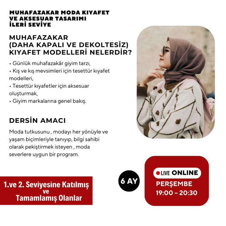 Modest Fashion Clothing and Accessory Design - Advanced Level