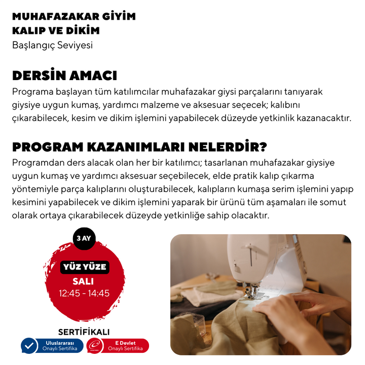 Conservative Clothing, Pattern and Sewing - Beginner Level