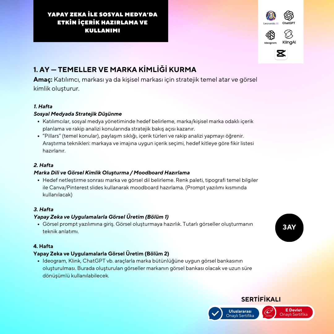 Preparing and Using Effective Content on Social Media with Artificial Intelligence (online) 