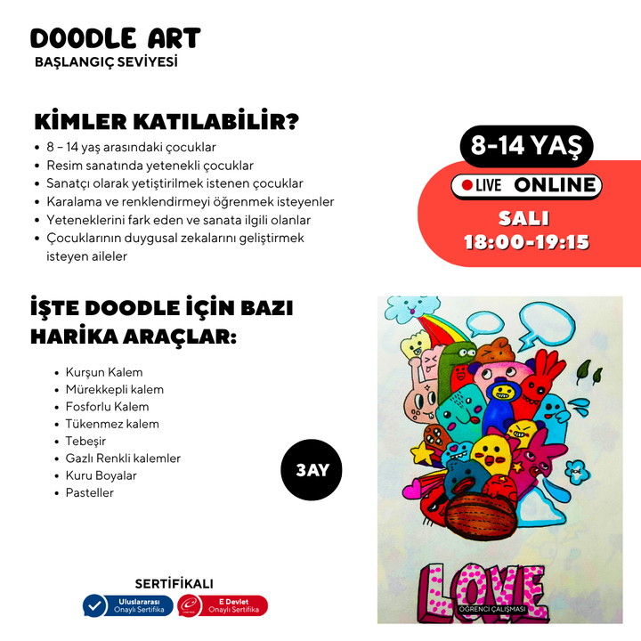 Doodle Sketching Art (8-14 Years Old)