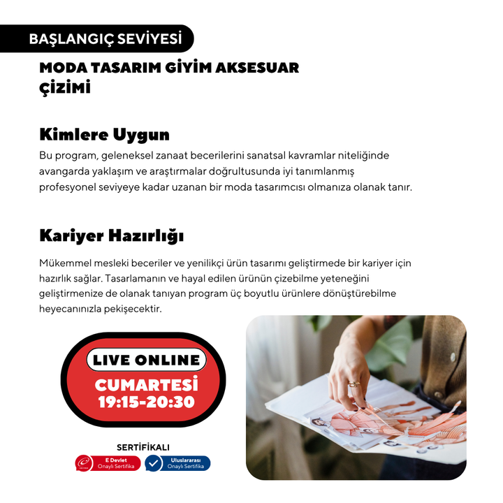 Fashion Garment Design Accessories Drawing and Pattern Development (Online)