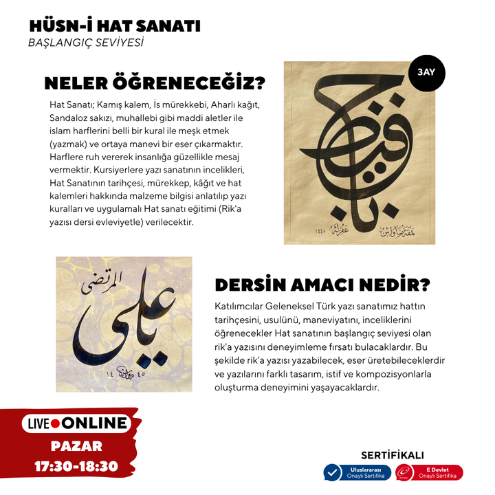 Hüsn-i Hat Sanatı  (Yetişkin)
