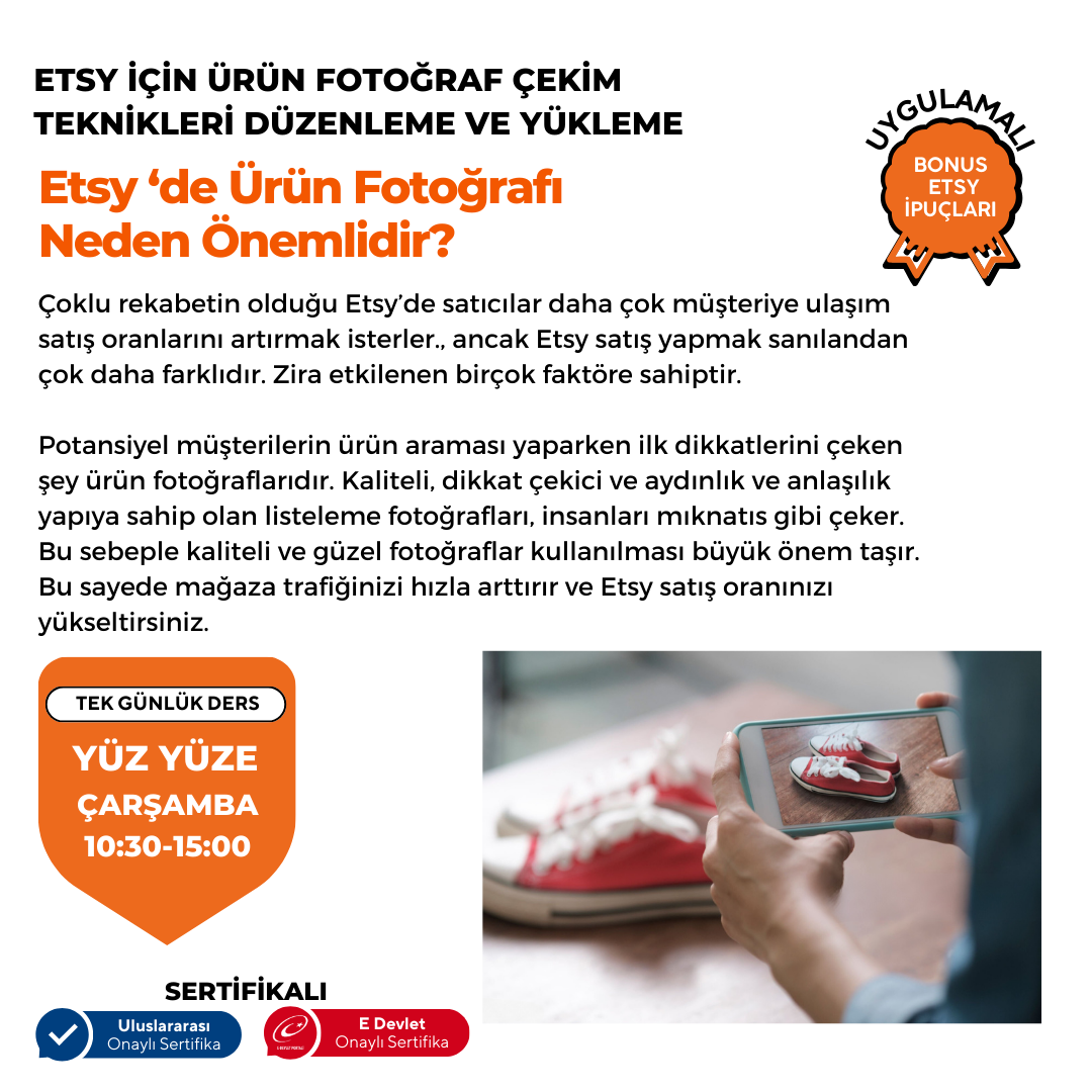 ETSY 'ye Özel Ürün Fotoğraf Çekim Teknikleri Düzenleme ve Yükleme
