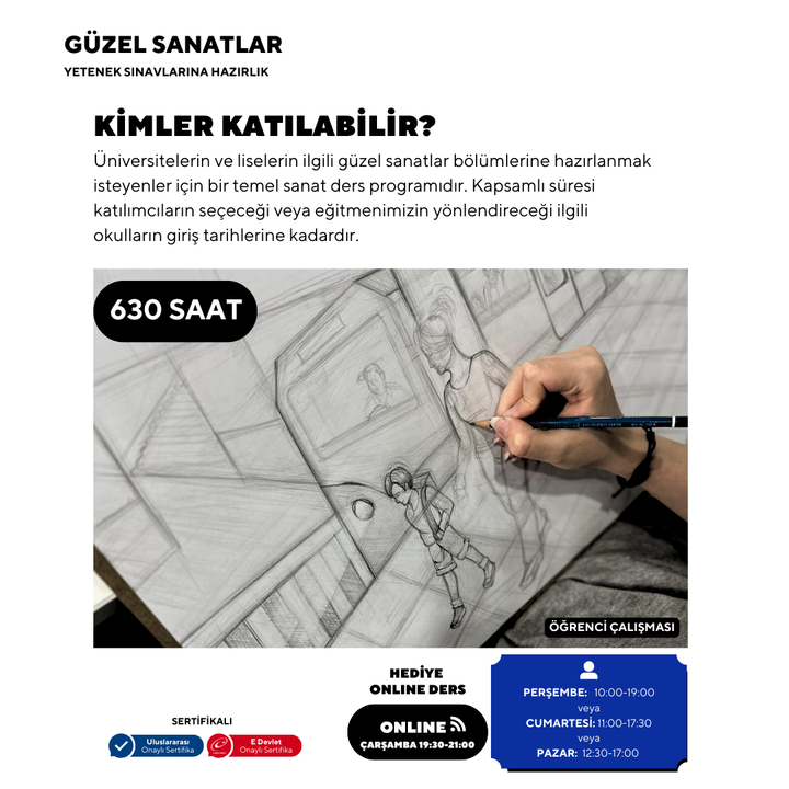 Fine Arts Preparation 630 Hours - Face to Face