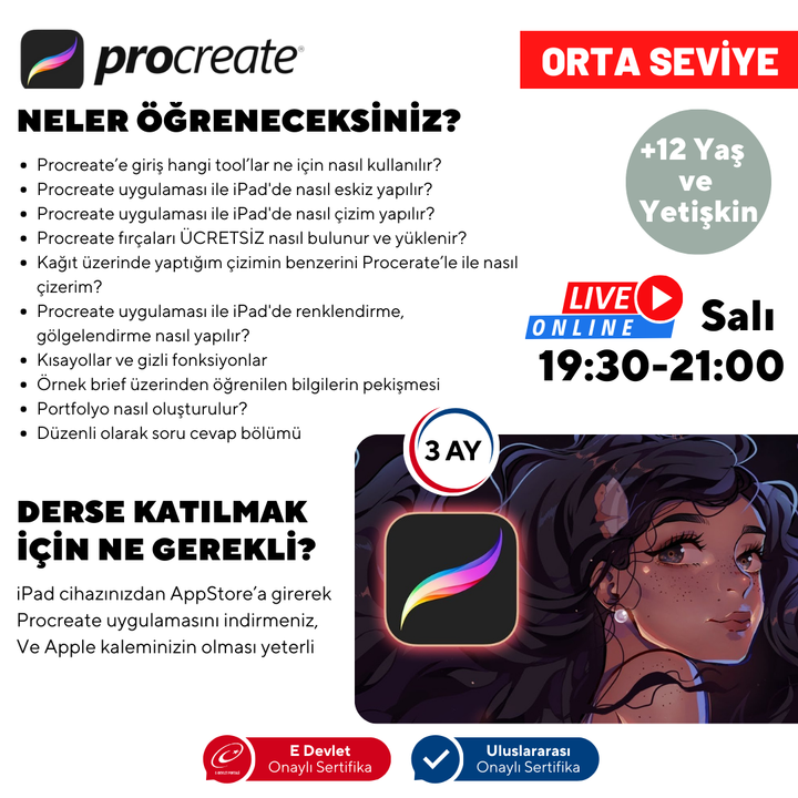 Learning Digital Art with Procreate (12+ Years Old and Adults) (Intermediate Level)