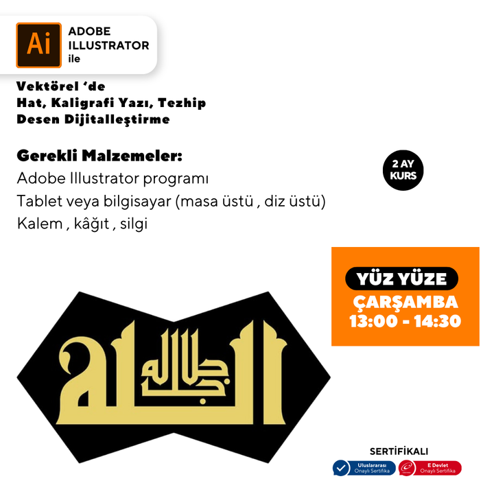 Calligraphy, Writing, Illumination, Pattern Digitization in Vektorel