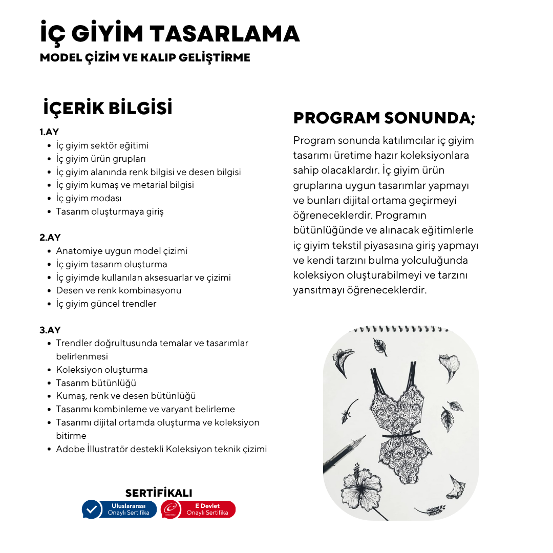 Underwear Design, Model Drawing and Pattern Development - Beginner Level